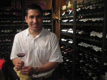 Rodrigo Valdes in Azafran's cellar