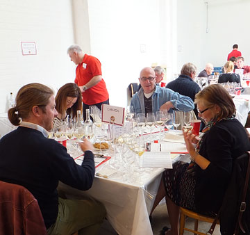Decanter's Canadian panel: clockwise, Rhys Pender MW, Barbara Philip MW, Tony, Janet Dorozynski (photo by Igor Ryjenkov MW)