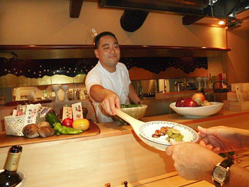 Jiro with robata dish of eels